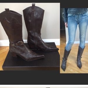 Steve Madden Brown Leather Cowboy Boot